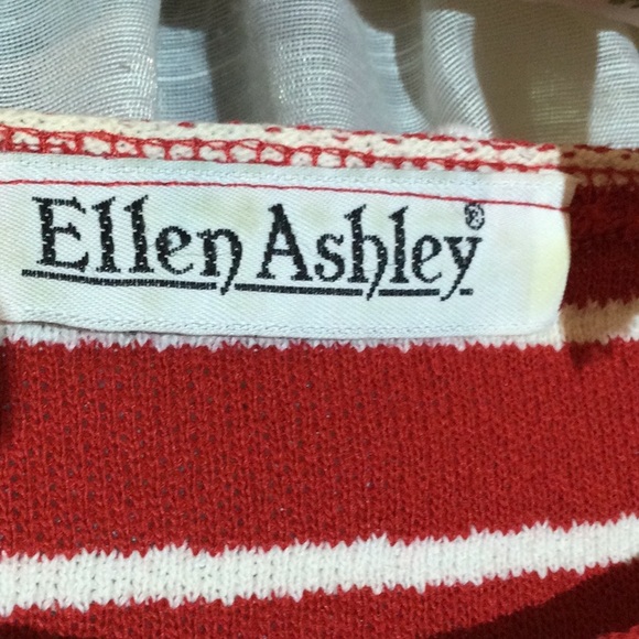 Vintage Ellen Ashley Red and White Stripe Casual Tee Shirt - Picture 3 of 9
